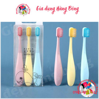 Hộp 3 chiếc bàn chải lông mềm cho bé, hàng xuất Nhật