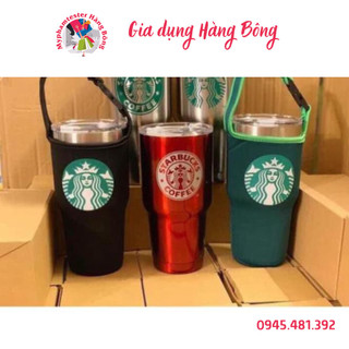 Cốc giữ nhiệt inox 900ml kèm túi và ống hút