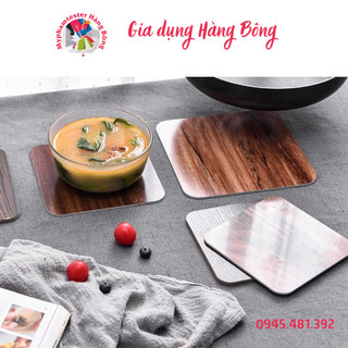 Miếng lót nồi, lót cốc bằng gỗ cách nhiệt cho bàn ăn, nhà bếp