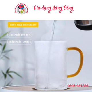 Ly Thủy Tinh Chịu Nhiệt Cao Cấp Thể Tích 500ml Tay Cằm Nhiều Màu