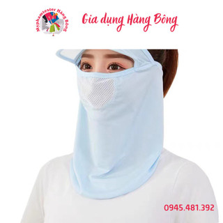 Mũ chống nắng nửa đầu kèm khẩu trang che mặt che cổ - khẩu trang ninja che cổ có vành lưỡi trai (MKT04)
