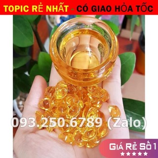 Thỏi vàng thủy tinh pha lê trong suốt phong thủy may mắn , Size mini 1.4cm