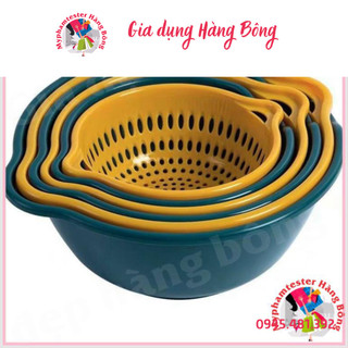 (HÀNG ĐẸP) Bộ Rổ Nhựa Kèm Chậu 6 Món Cao Cấp