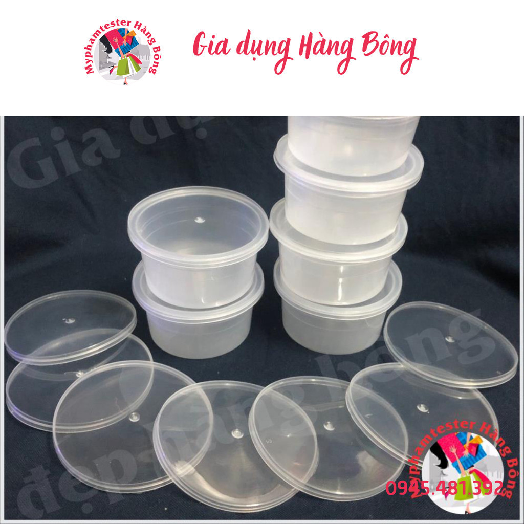 Hủ nhựa làm bánh flan caramen, rau câu, sữa chua, đựng slime (hộp flan có nắp)