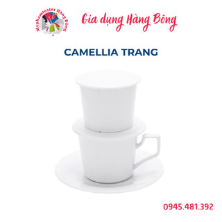 Bộ phin cà phê Minh Long - Camellia - Trắng
