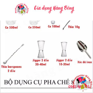 Combo đồ dụng cụ pha chế đầy đủ số lượng 5 món - 6 món - 8 món đẹp giá rẻ