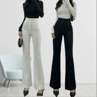 Quần Tây Ống Loe, Quần Công Sở Cạp Cao Nữ TOTOSA Dáng Dài Tôn Dáng Chất Vải Vitex Cao Cấp TT9