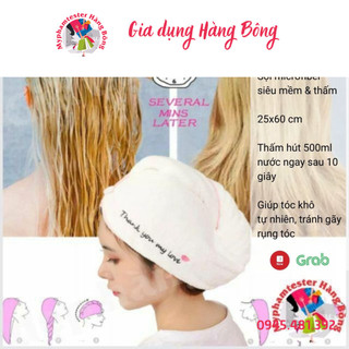 Khăn quấn tóc, khăn ủ tóc, khăn quấn đầu sau khi gội đầu siêu thấm nước, mềm mại và mau khô