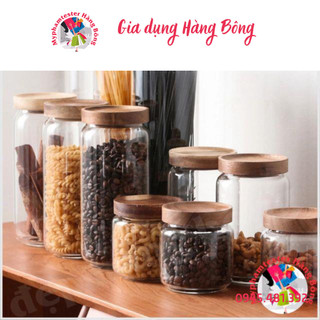 Lọ thủy tinh nắp gỗ tre sang chảnh