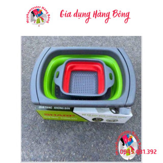 Set 2 rổ silicon gấp gọn hàng đẹp