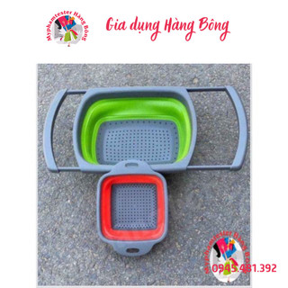 Set 2 rổ silicon gấp gọn hàng đẹp