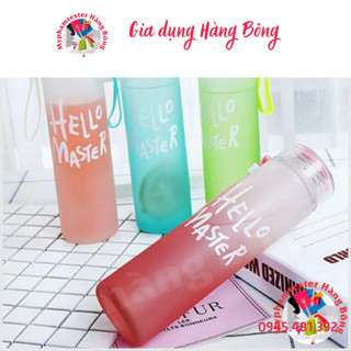 Bình nước thủy tinh mờ Hello Master