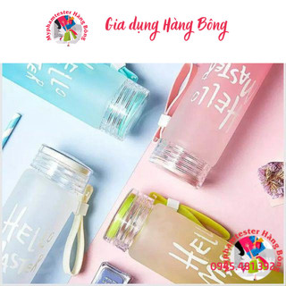 Bình nước thủy tinh mờ Hello Master