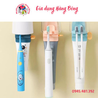 Dụng cụ nặn kem đánh răng dán tường kiêm giá treo bàn chải cực đa năng