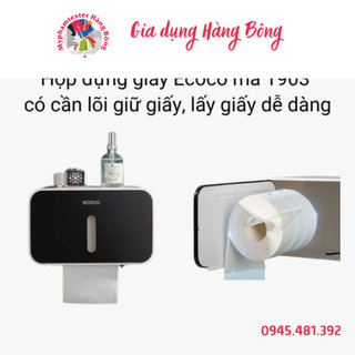 Hộp đựng giấy vệ sinh nhà tắm dán tường Ecoco (tặng kèm 1 miếng dán), hộp đựng khăn giấy rút có cần giữ lõi giấy mã 1903