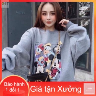 Áo nỉ chuột và vịt bo tay BY12, áo Unisex cá tính, chất đẹp, giá rẻ Fanni shop -DVGIT