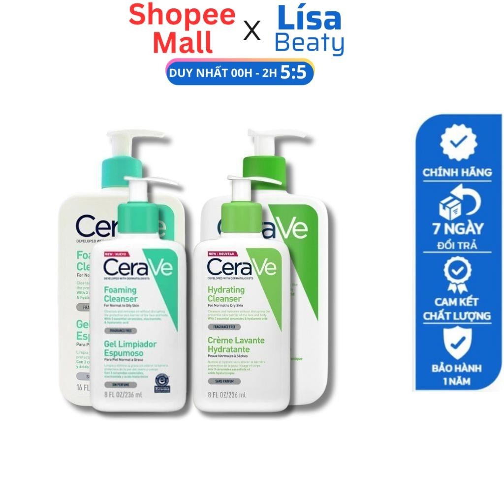 Sữa Rửa Mặt Cerave Bản Pháp Có Bill 236 ml- 473ml Sữa rửa mặt cho da nhậy cảm