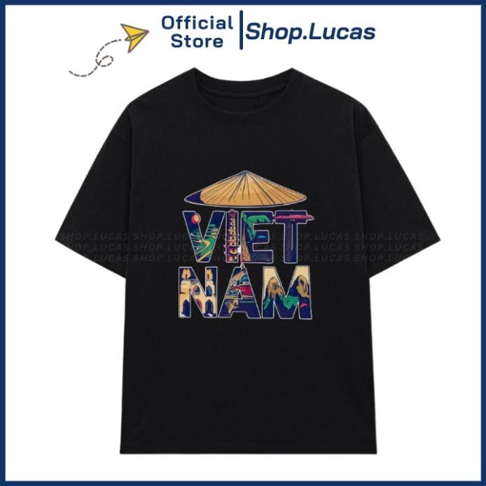 Áo Thun In Chữ VIỆT NAM NÓN LÁ Du Lịch Hè Unisex Nam Nữ UT