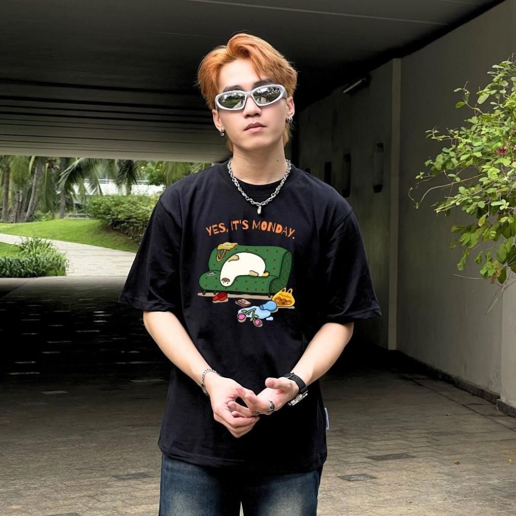 Áo thun VỊT CÔNG SỞ "MONDAY" vải cotton oversize tay lỡ form rộng UT