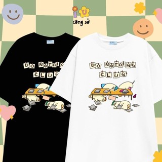 Áo thun VỊT CÔNG SỞ "DOING NOTHING CLUB" vải cotton oversize tay lỡ form rộng TA
