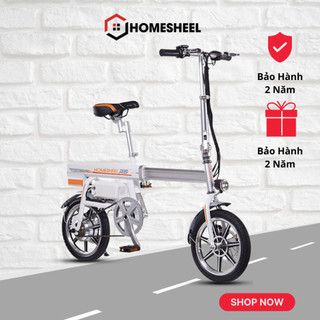 Xe đạp điện gấp gọn HOMESHEEL R6 màu trắng trắng chính hãng