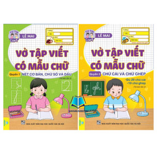 Sách - vở tập viết có mẫu chữ quyển 1 + 2 - nét cơ bản, chữ số và dấu + chữ cái và chữ ghép