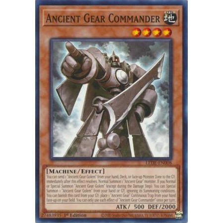 [ Bài Yugioh Chính Hãng ] Ancient Gear Commander - LEDE-EN008 - Common 1st Edition
