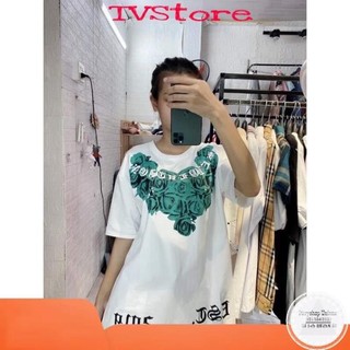 Áo thun nữ ❤FREESHIP❤áo phông hoa hồng xanh cotton mát form rộng unisex nhiều màu sắc