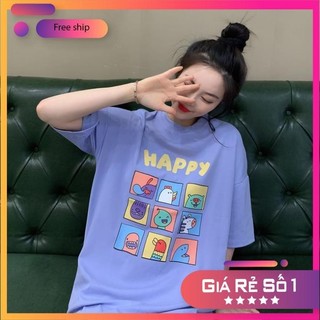 Áo Thun Nữ ♥️FREESHIP♥️Hàng VNXK in chữ happy