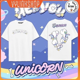 Áo Thun UNISEX SMILING - HEYYOU Phông Cotton Hình Xương Unicorn Vải Mát Co Giãn