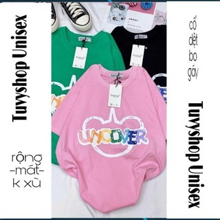 Áo thun nam nữ cổ tròn form rộng⚜️FREESHIP⚜️ Áo thun Unisex Smiling - kiểu in UNCOVER