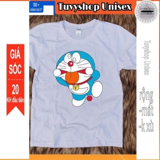 Áo thun nữ🔥TUVYSHOP🔥  Áo Phông Nam Nữ In Hình Doremon Dễ Thương Chất Liệu Cao Cấp DRM20 nhiều màu