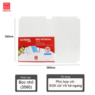 [COMBO 3/1] Bọc sách, bọc vở decal Hồng Hà (tâp 10 chiếc) - 3560/3561