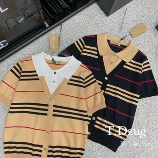 Áo len kẻ cổ bẻ hàng QCL1