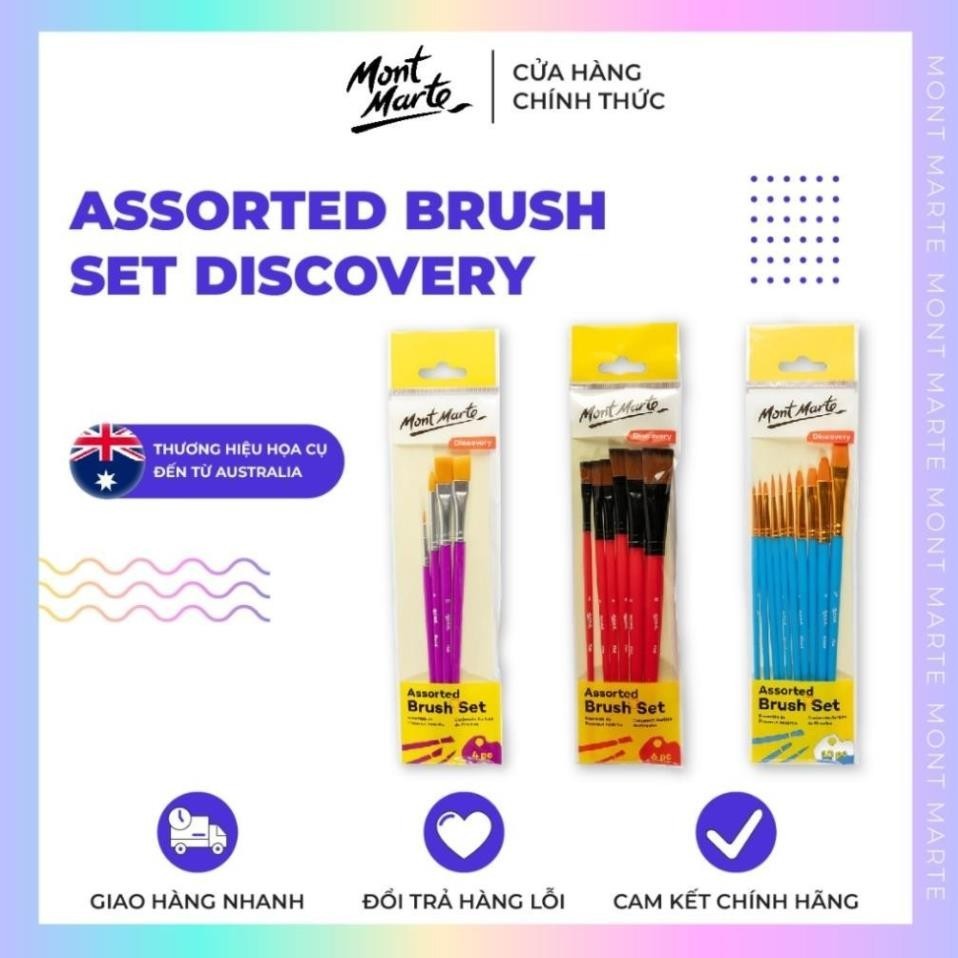 Bộ Cọ Mới Mont Marte - Assorted Brush Set Mont Marte - Nhiều Đầu Cọ Khác Nhau