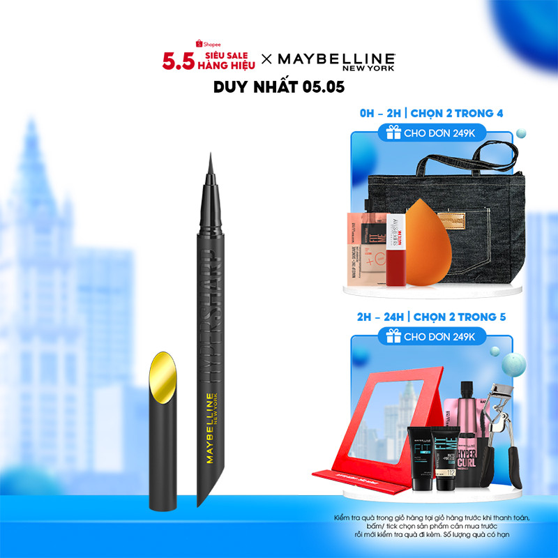 Bút Kẻ Mắt Nước Siêu Sắc Mảnh Maybelline New York Sharp Liner Extreme Không Lem Trôi 0.4g