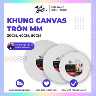 Khung canvas dạng tròn mont marte cao cấp vẽ sơn dầu, acryliic,...