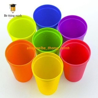 Bộ Cốc / bát nhựa 6 màu cho bé rèn vận động tinh, phân biệt màu sắc