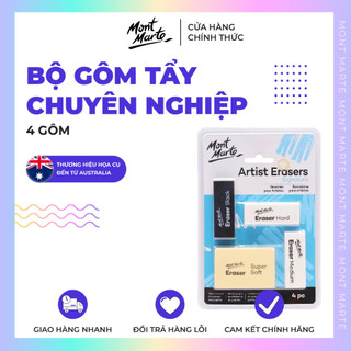 Bộ 4 gôm tẩy chuyển nghiệp mont marte