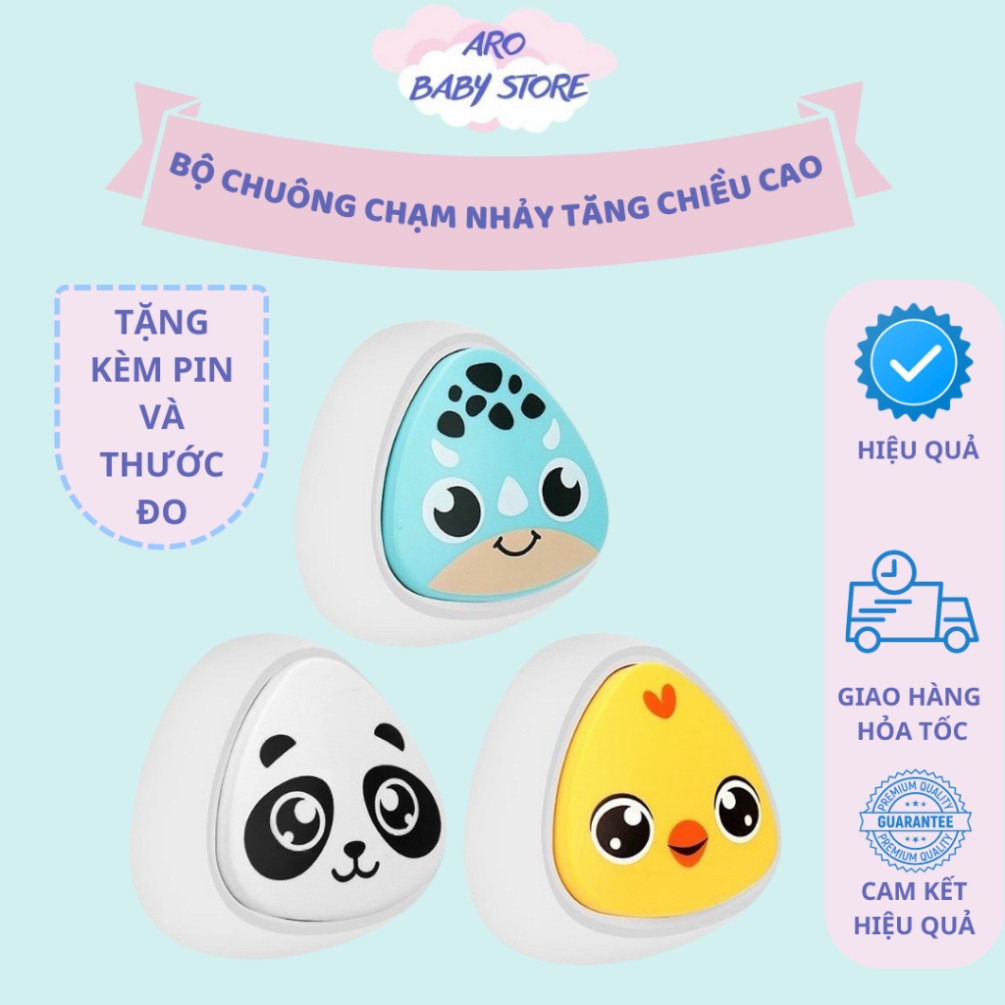 Bộ chuông chạm nhảy tăng chiều cao cho bé Happy Clapping 3y - Tặng kèm pin, thước
