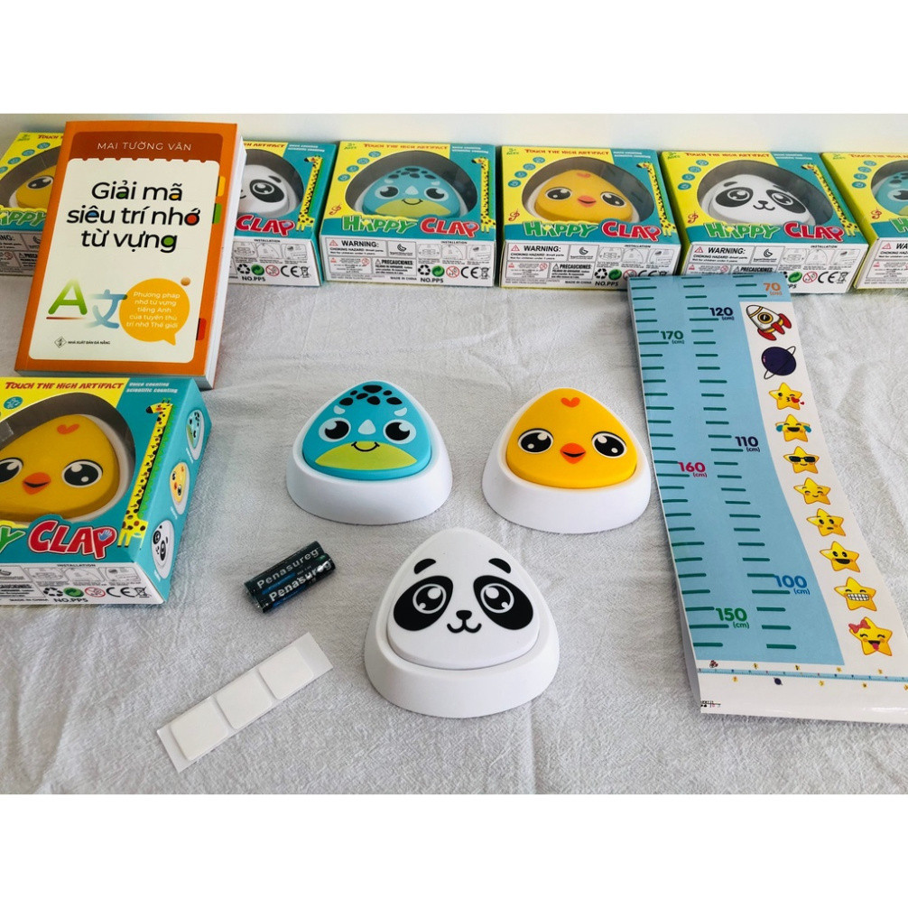Bộ chuông chạm nhảy tăng chiều cao cho bé Happy Clapping 3y - Tặng kèm pin, thước