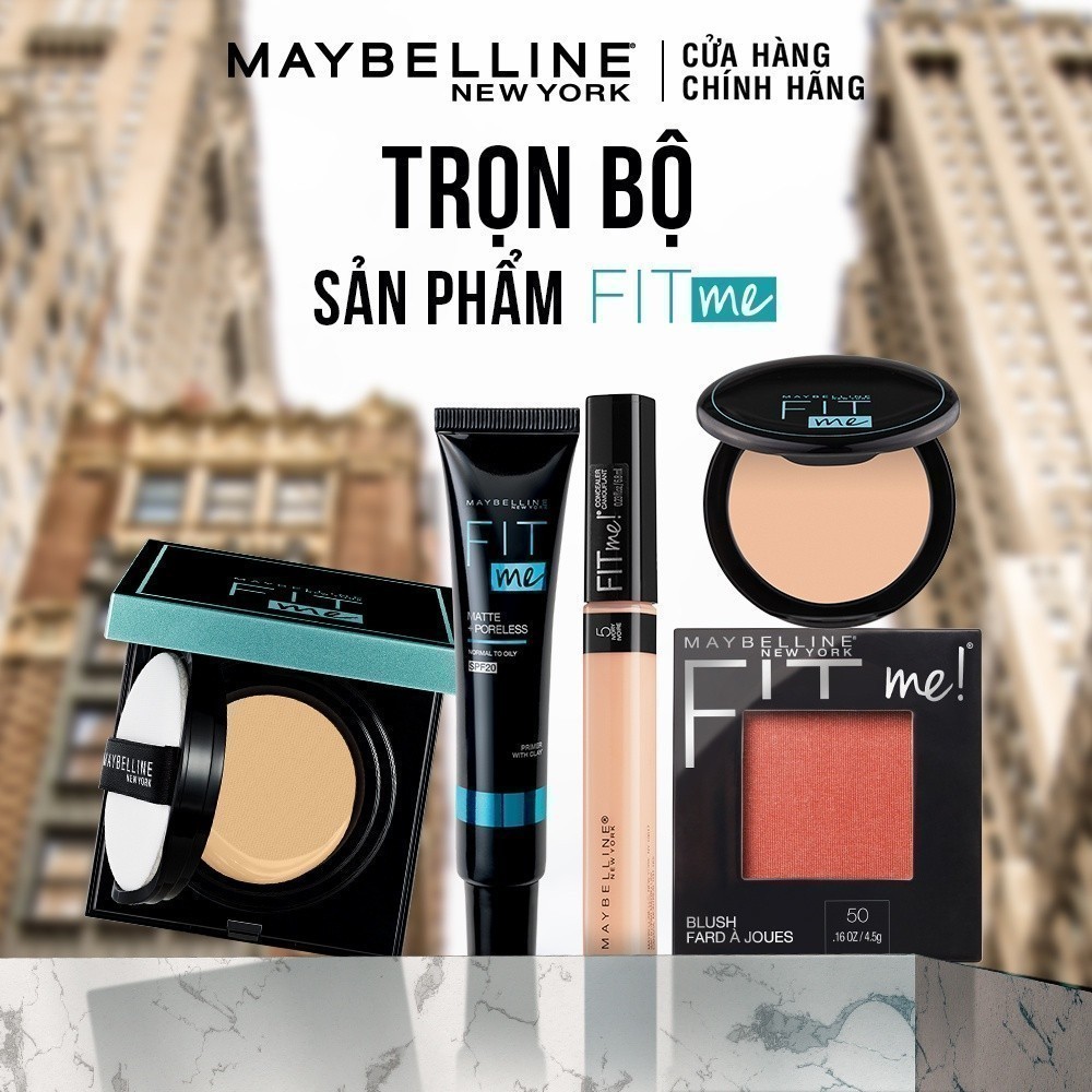 Phấn Nước Mịn Nhẹ Kiềm Dầu Fit Me Matte+Poreless Cushion Maybelline New York 14g