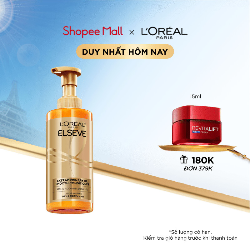 Dầu xả dưỡng tóc suôn mượt tóc cao cấp L'Oreal Paris Extraordinary Oil Smooth 440ml