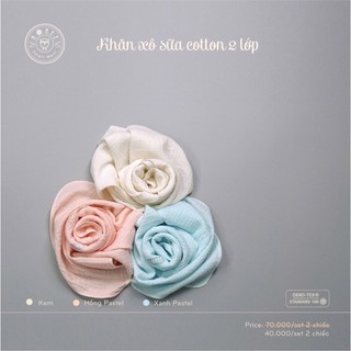 Set 2 cái khăn xô 2 lớp Hrnee mềm đẹp