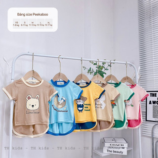 Peekapoo Mimonri Bộ cộc thun lạnh mềm mát hè cho bé trai gái