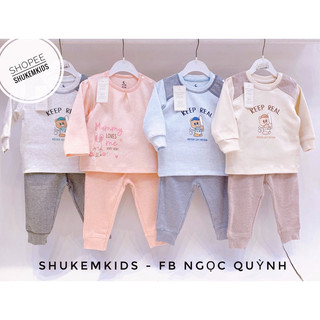 Moon Bộ dài tay moon nỉ thu đông cho bé