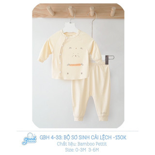 Bộ sơ sinh goodmama sợi tre mềm cho bé ( Size 0-6 tháng)