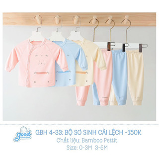 Bộ sơ sinh goodmama sợi tre mềm cho bé ( Size 0-6 tháng)