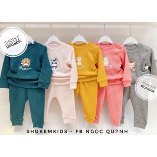 Bộ len xốp mỏng siu mềm little love bé trai gái