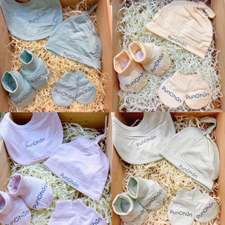 Phụ kiện sơ sinh Set mũ bao tay chân Punchun